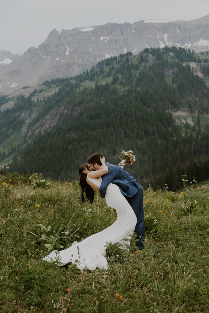 Colorado wildflower elopement ceremony