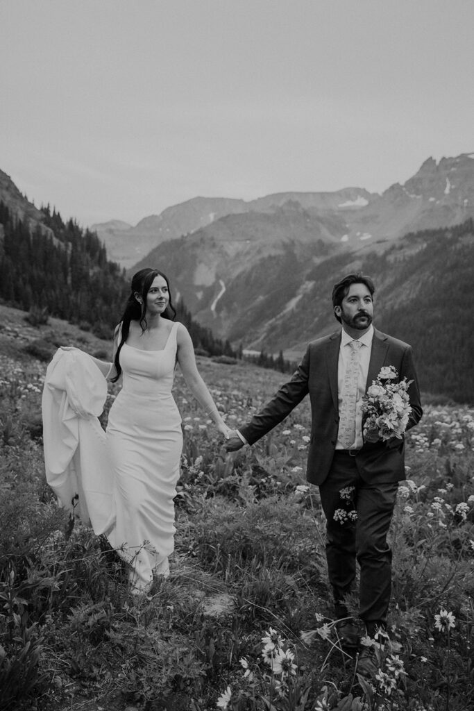 Wildflower elopement photos in Ouray, Colorado