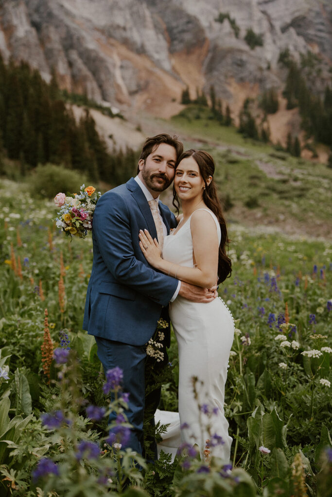 Wildflower elopement photos in Ouray, Colorado