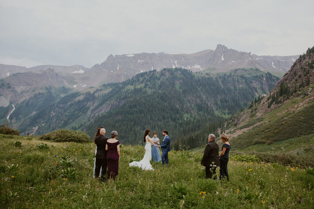 Colorado wildflower elopement ceremony