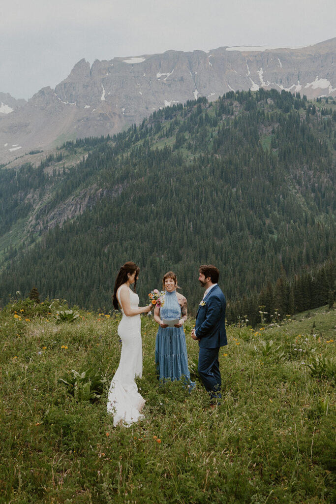 Colorado wildflower elopement ceremony