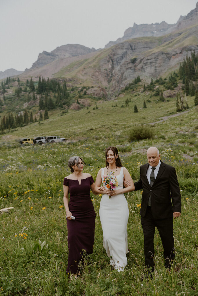 Colorado wildflower elopement ceremony