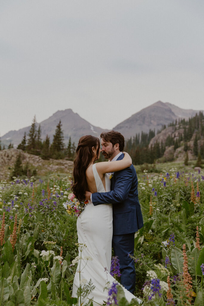 Wildflower elopement photos in Ouray, Colorado