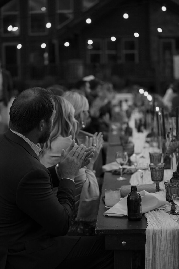 A Colorado mountain wedding reception at Camp Hale