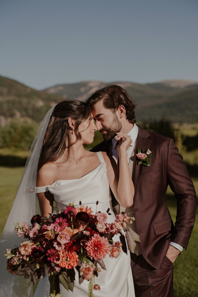 Bride and groom portraits in Breckenridge