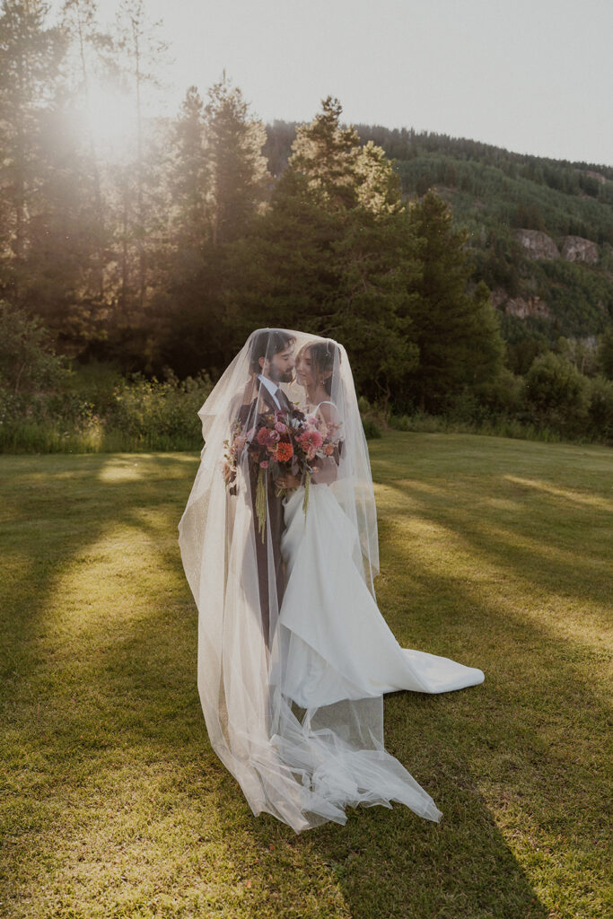 Bride and groom portraits in Breckenridge