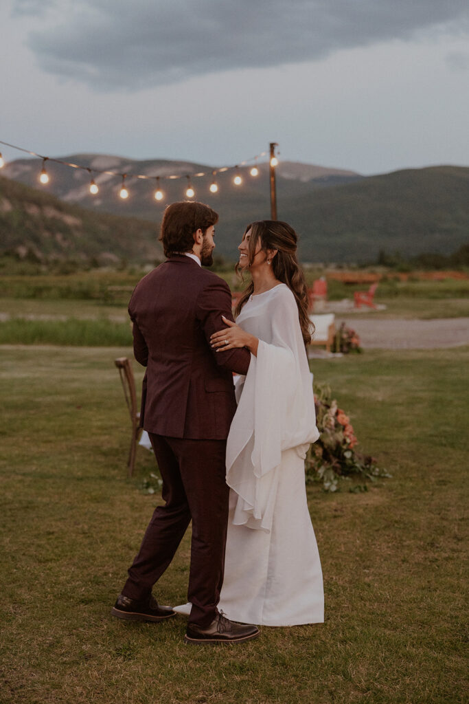 A Colorado mountain wedding reception at Camp Hale
