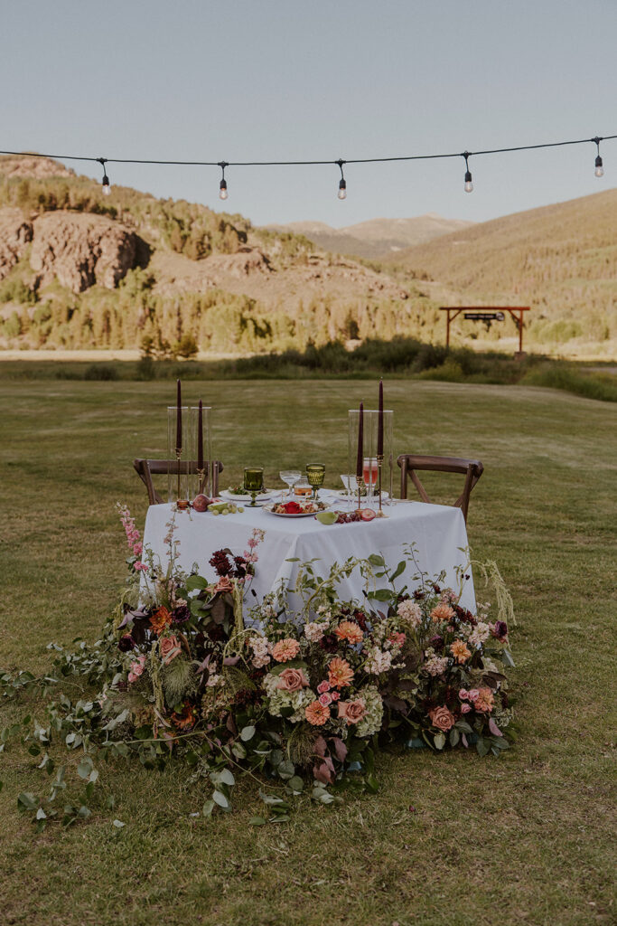 Colorado summer wedding setup