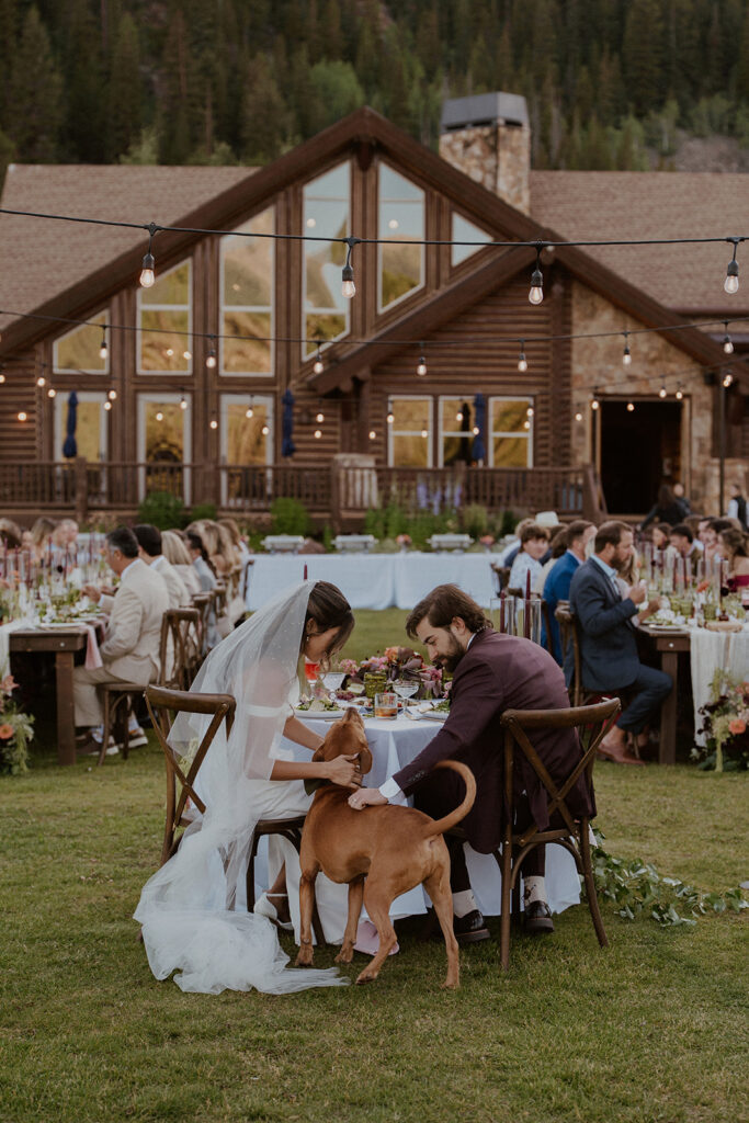 A Colorado mountain wedding reception at Camp Hale
