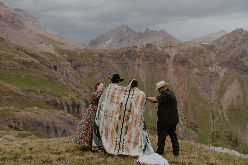 Colorado mountain elopement ceremony in Ouray with Native American traditions