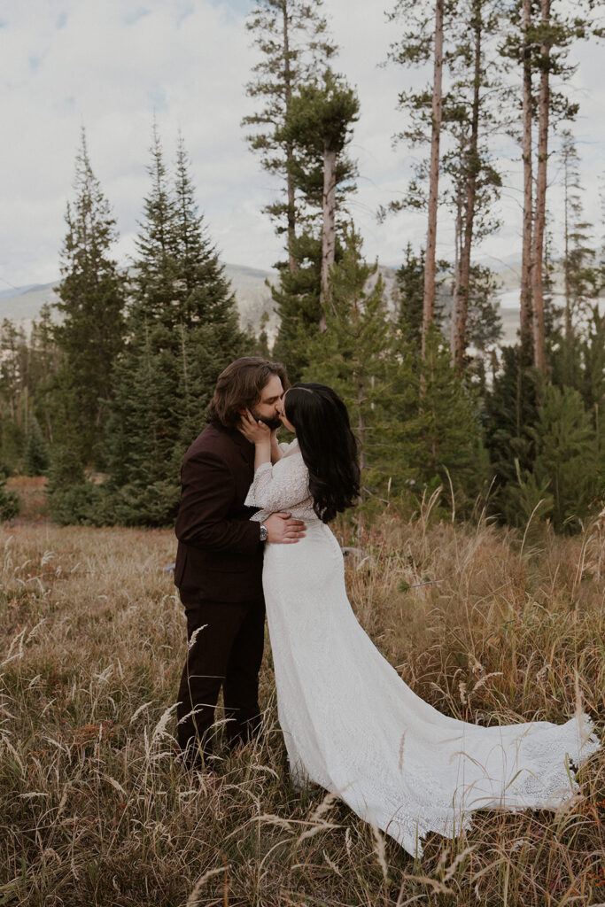 Breckenridge bride and groom first look moment