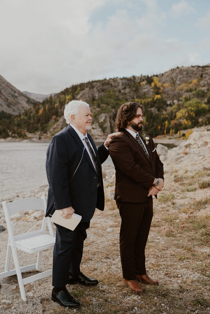 Emotional fall elopement ceremony in Breckenridge, Colorado