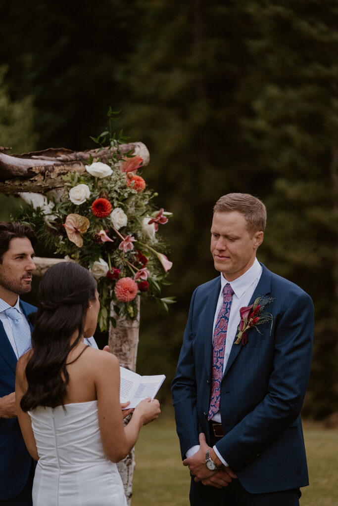 Intimate Breckenridge Nordic Center wedding ceremony