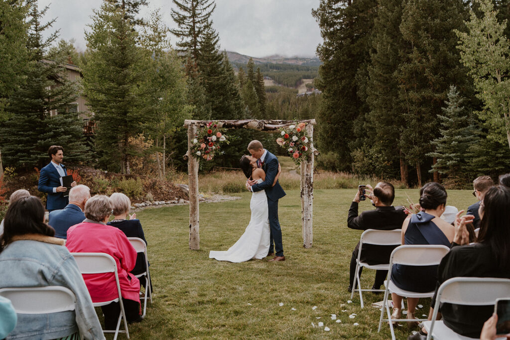 Intimate Breckenridge Nordic Center wedding ceremony
