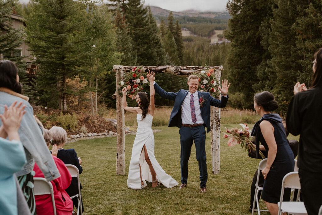 Intimate Breckenridge Nordic Center wedding ceremony