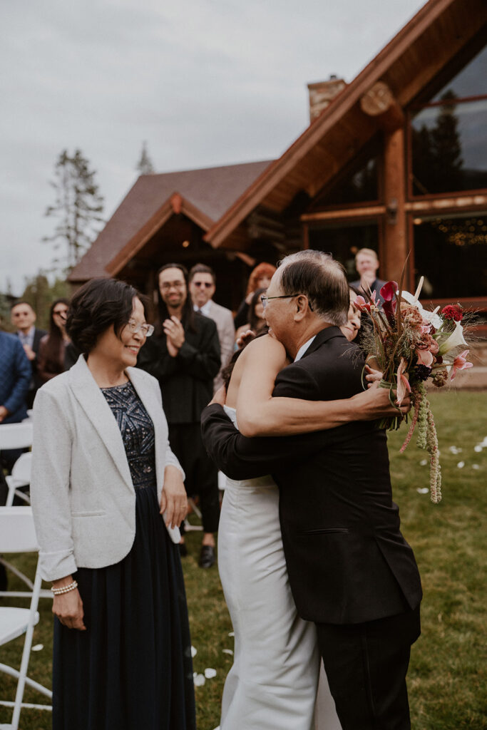 Intimate Breckenridge Nordic Center wedding ceremony