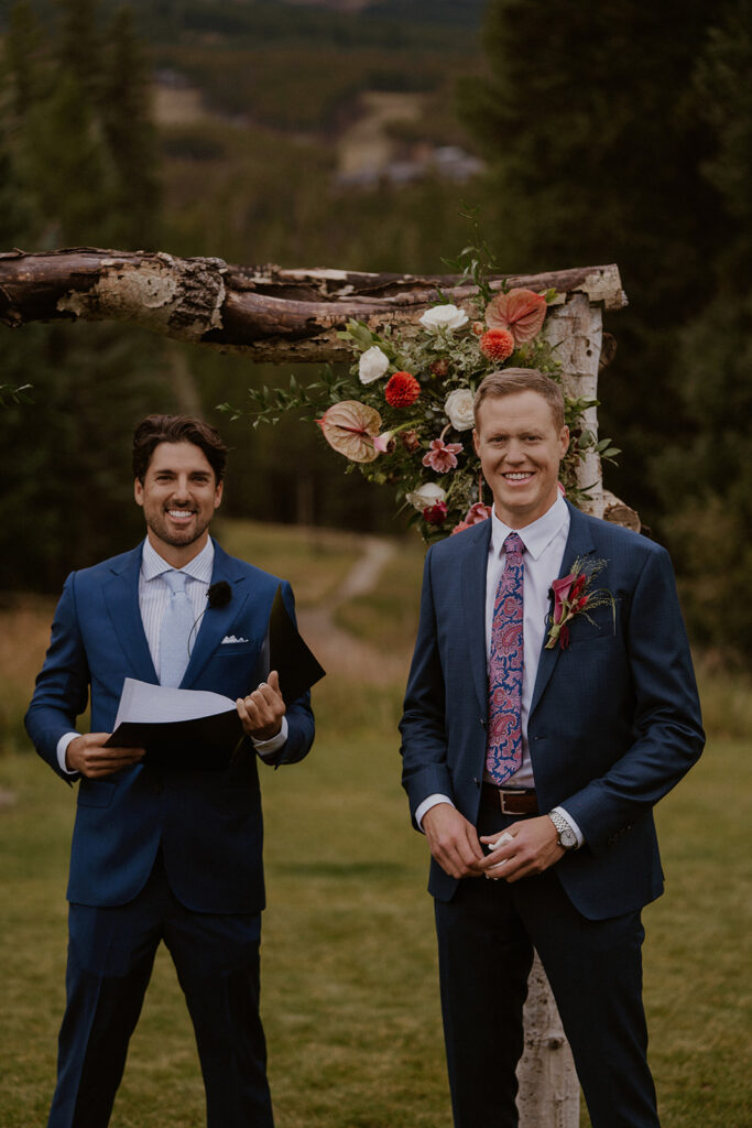 Intimate Breckenridge Nordic Center wedding ceremony