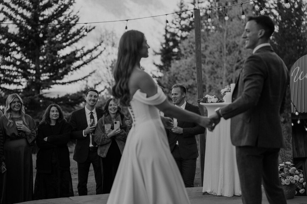 Crested Butte micro wedding reception in the mountains