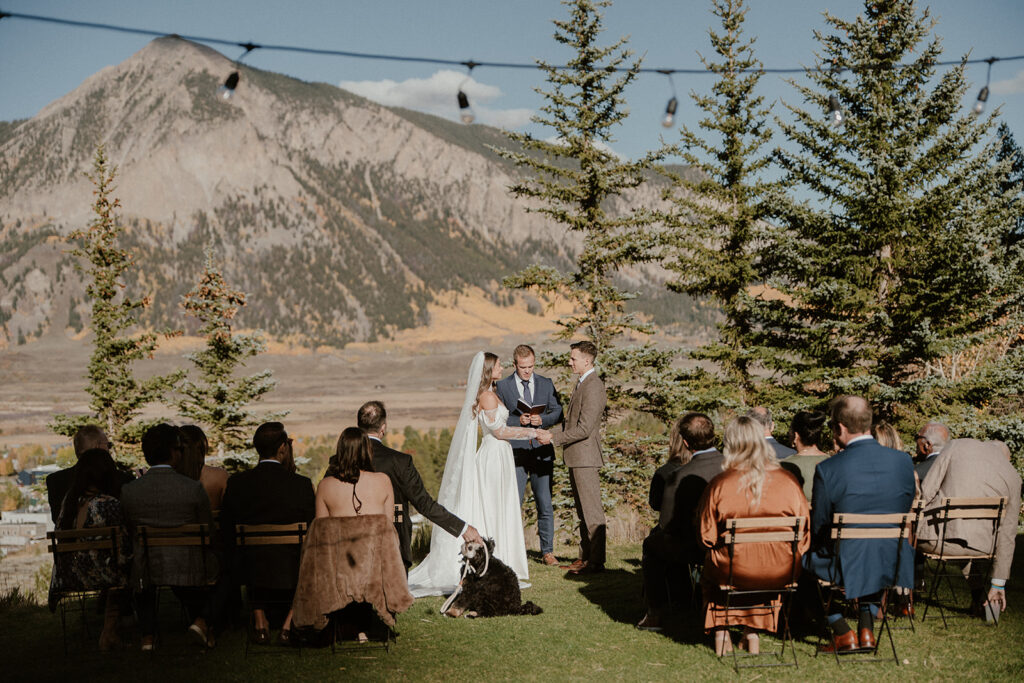 Crested Butte micro wedding ceremony in the fall