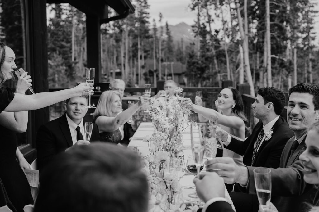 Elopement reception in Breckenridge, Colorado at an Airbnb