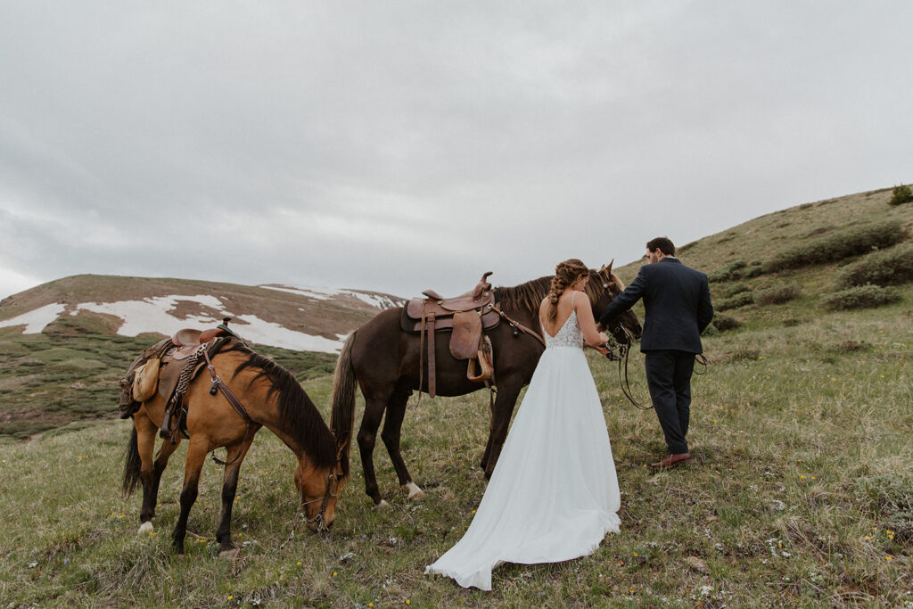 spring Elopement in Breckenridge, Colorado with horses