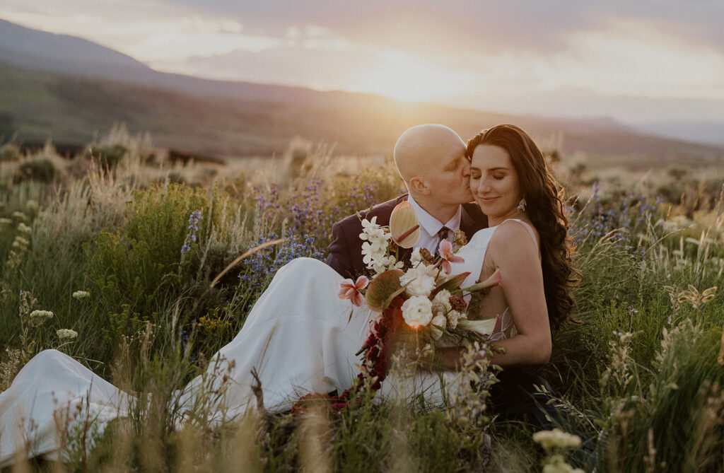 summer Elopement in Breckenridge, Colorado in the wildflowers