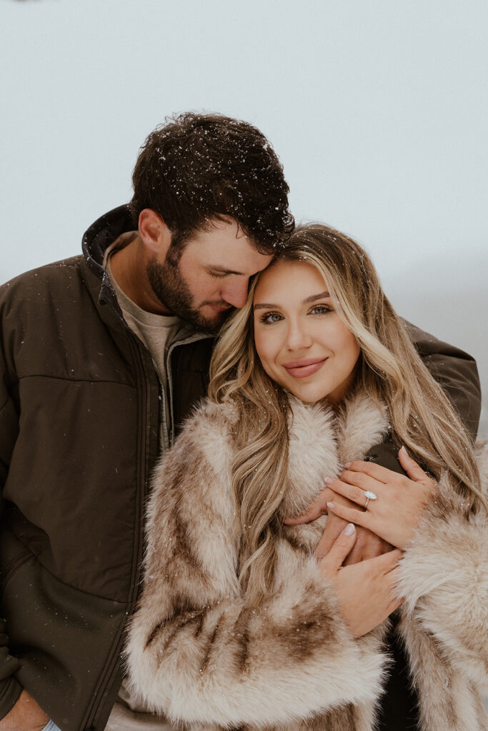 Colorado engagement photos in the snow