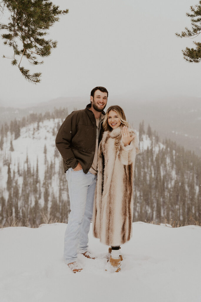 snowy surprise proposal in Breckenridge