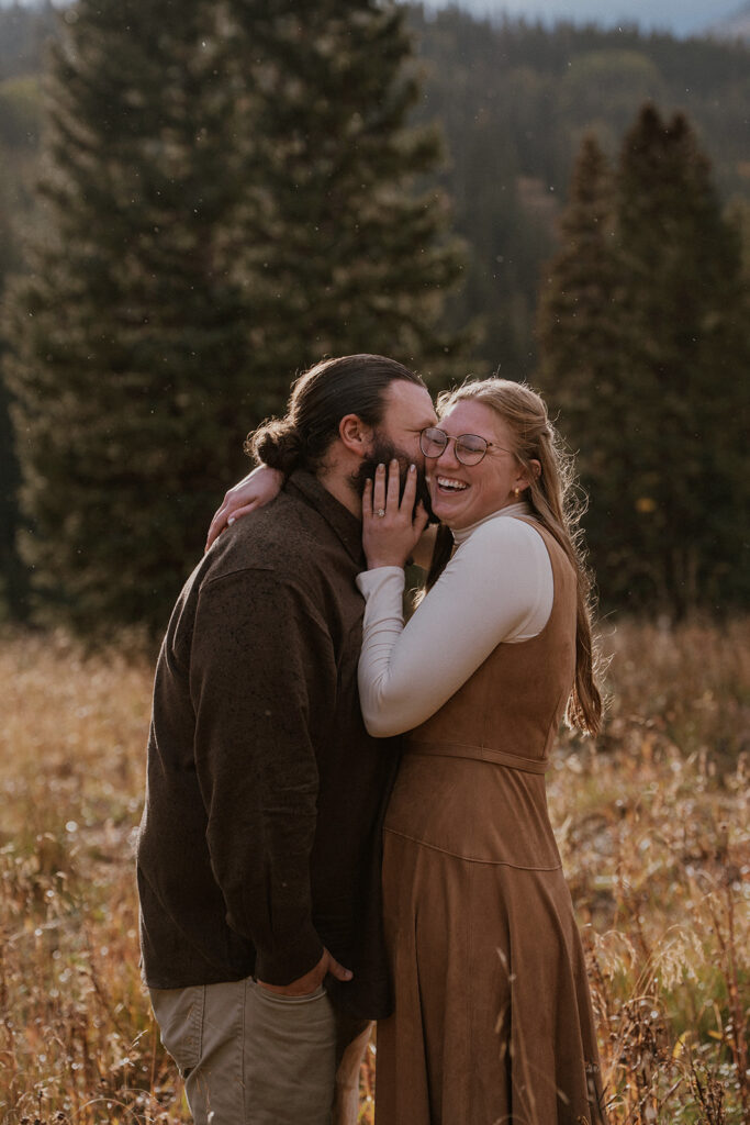 Playful Telluride engagement photos in the Colorado mountains
