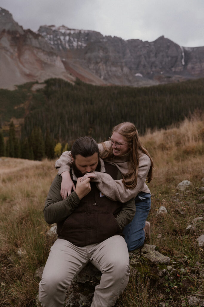 Fall mountain engagement photos in Telluride