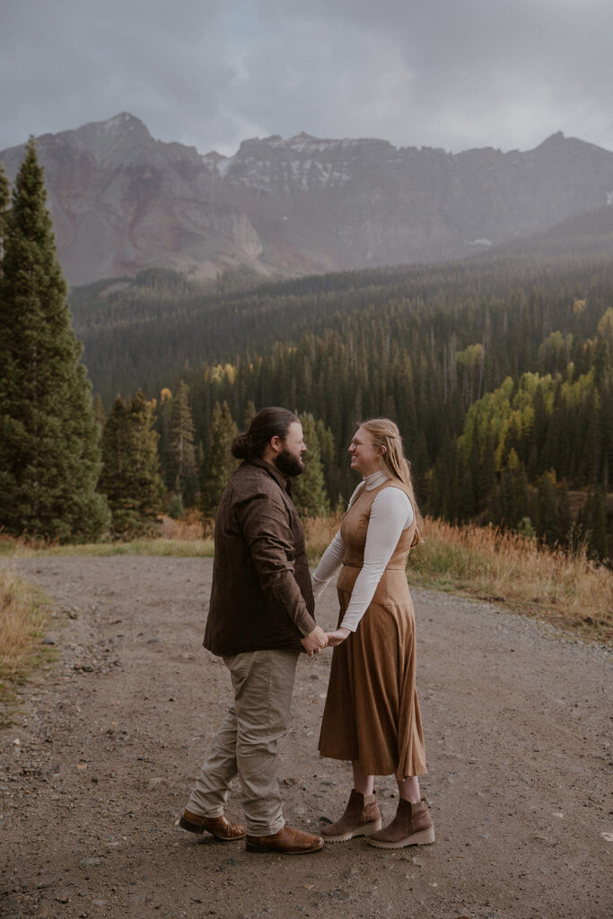 Fall mountain engagement photos in Telluride