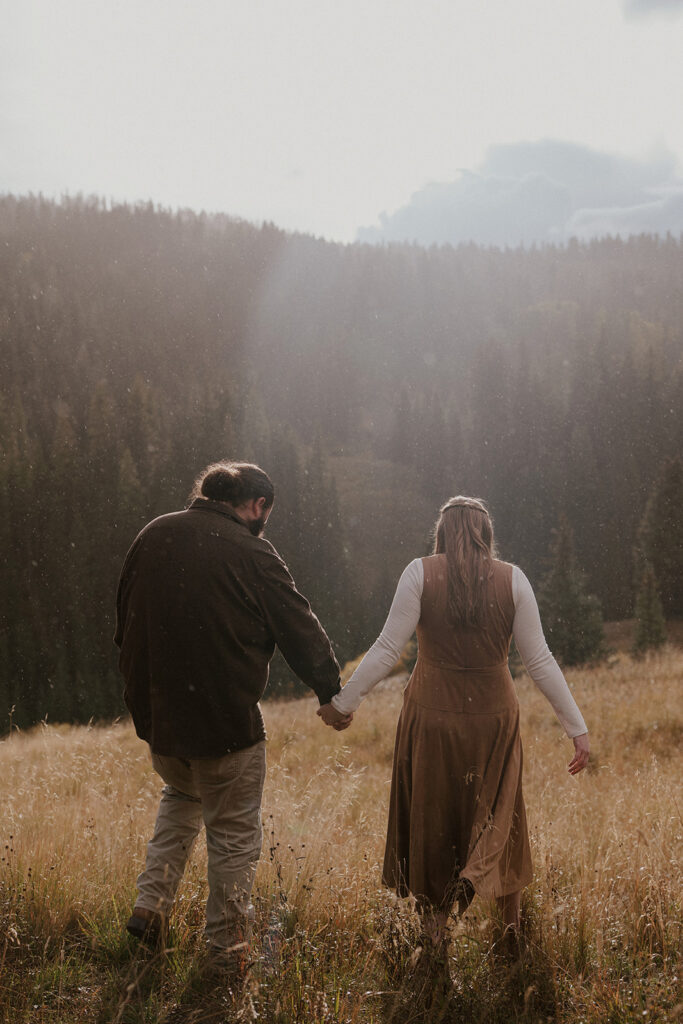 Glowy fall engagement photos in Telluride, Colorado