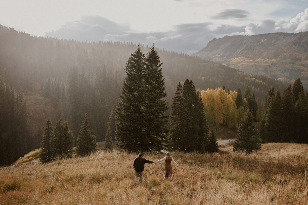 Glowy fall engagement photos in Telluride, Colorado