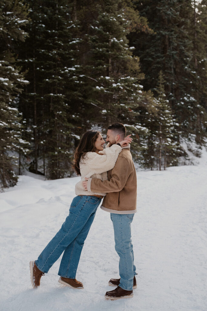 Colorado winter engagement photos in Breckenridge