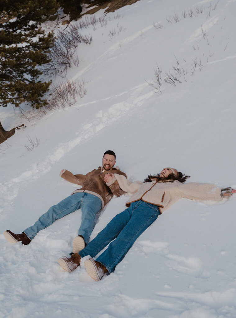 Playful engagement photos on Boreas Pass