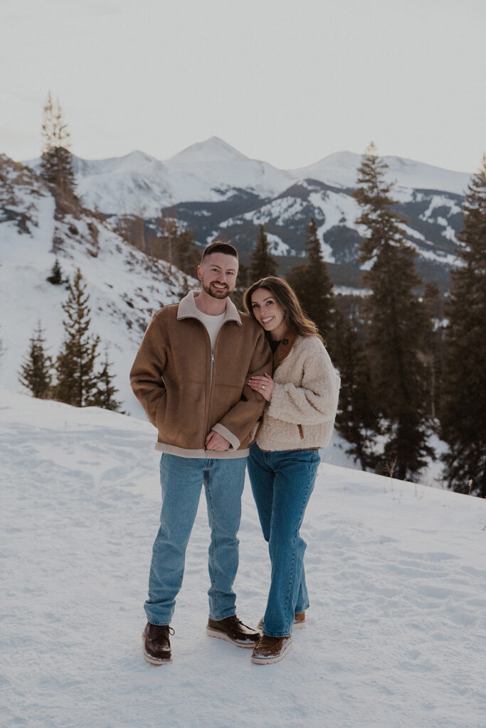 Colorado winter engagement photos in Breckenridge