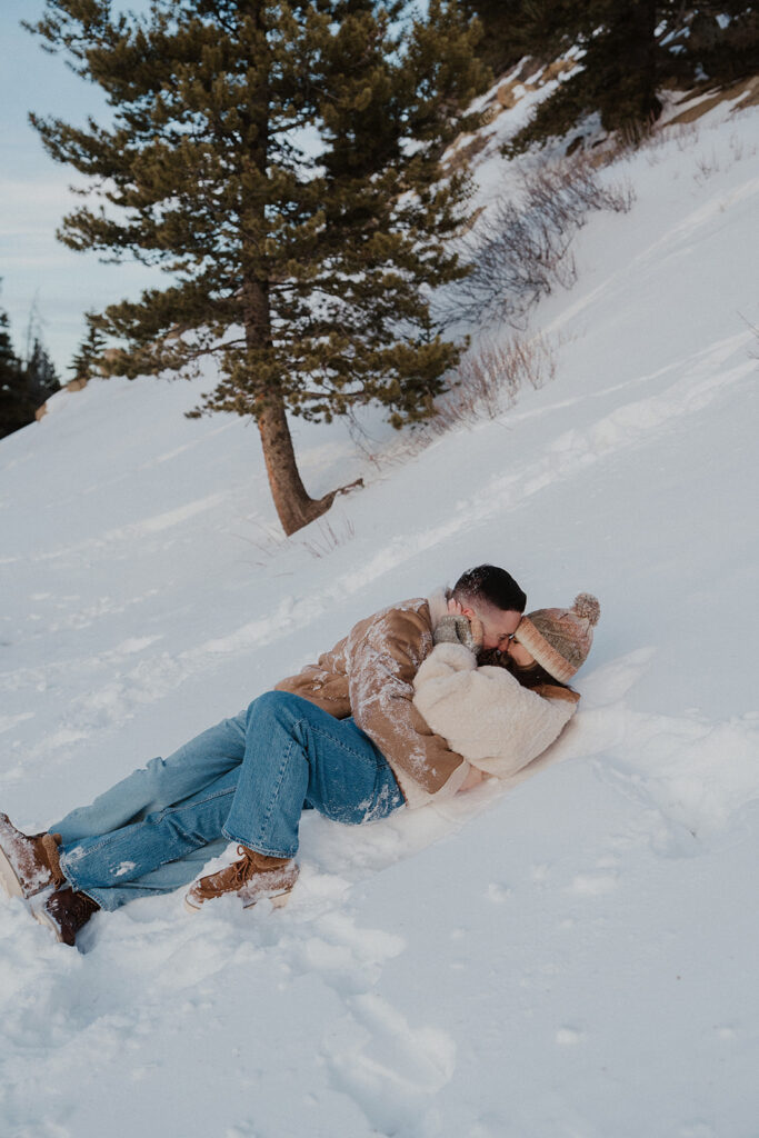 Playful engagement photos on Boreas Pass