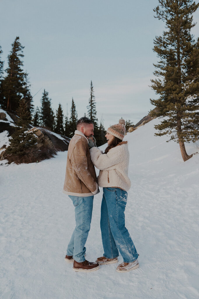 Playful engagement photos on Boreas Pass