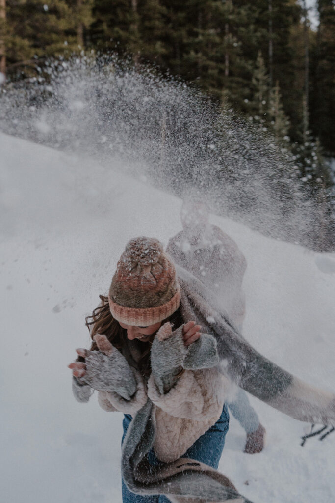 Playful engagement photos on Boreas Pass