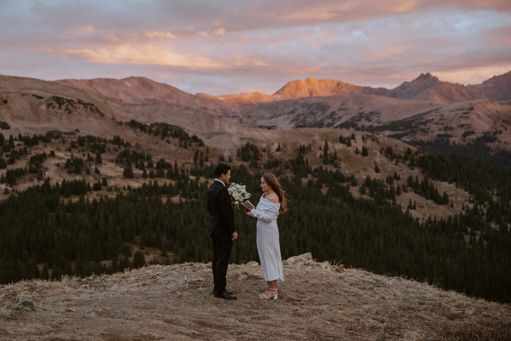 Sunrise elopement at Loveland Pass in Breckenridge, Colorado