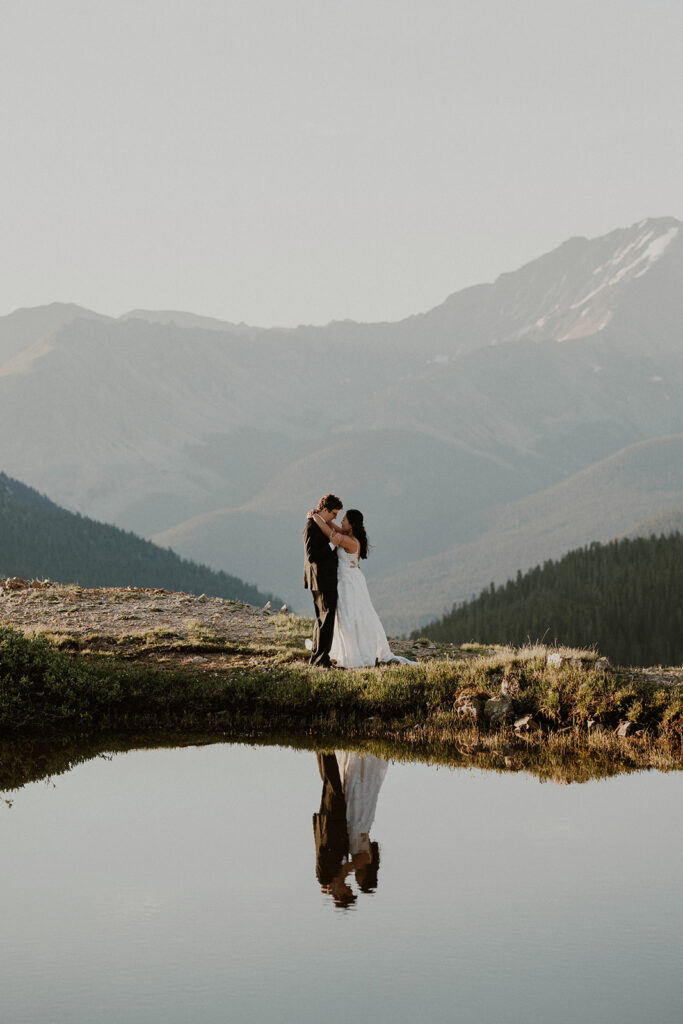 Alpine lake elopement photos in Aspen on Independence Pass