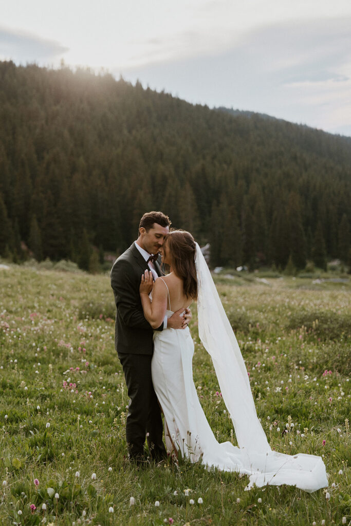 Wildflower elopement photos at Mayflower Gulch