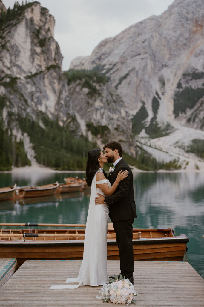 Dolomites elopement ceremony at Lago di Braies
