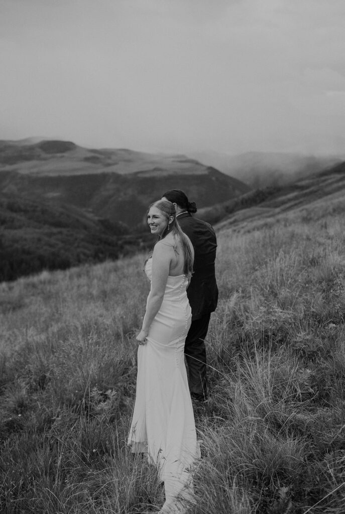 Rainy mountain elopement in Telluride