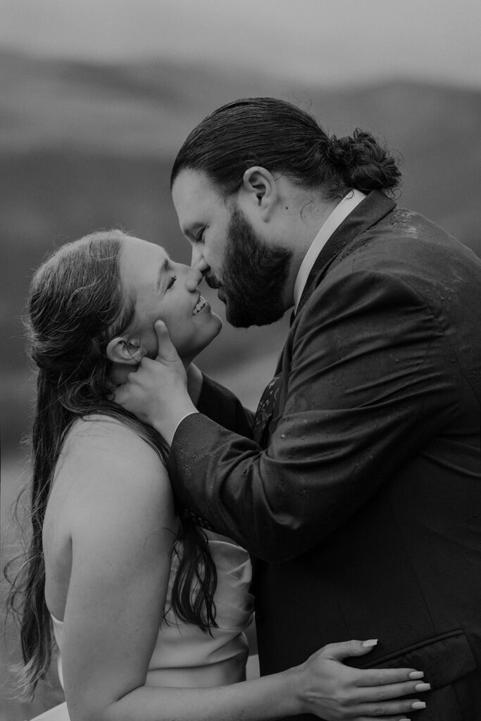 Rainy mountain elopement in Telluride