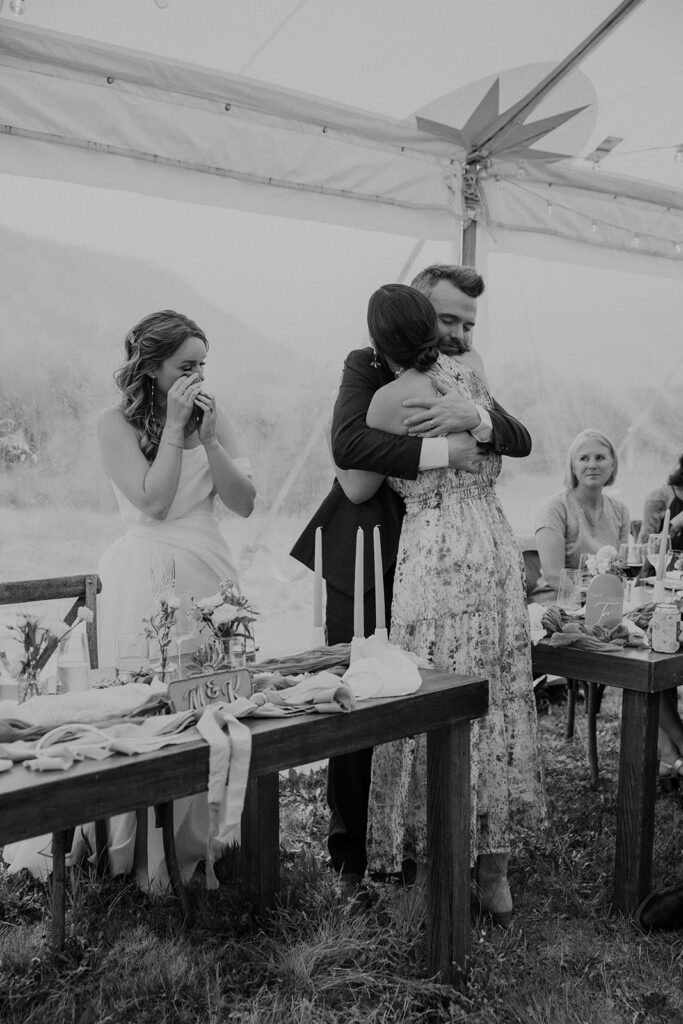 White tent wedding reception in Crested Butte