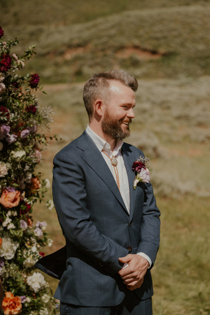 Sunny, summer Crested Butte wedding ceremony