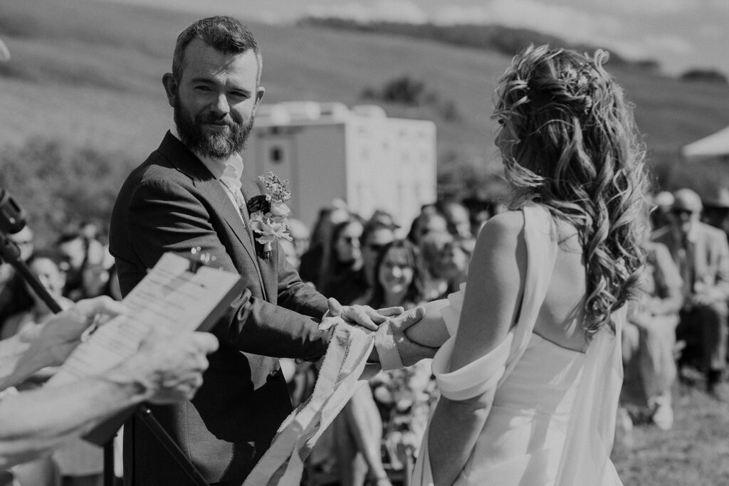 Sunny, summer Crested Butte wedding ceremony