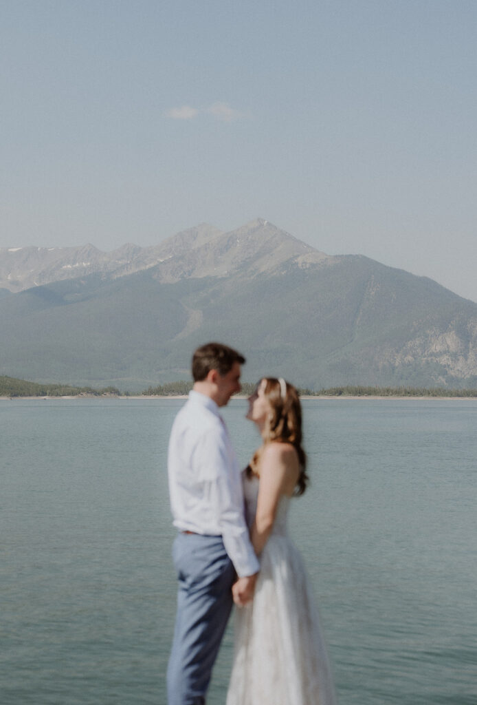Colorado lake elopement portraits