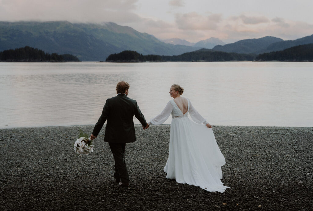 Alaska elopement portraits in Between Beaches